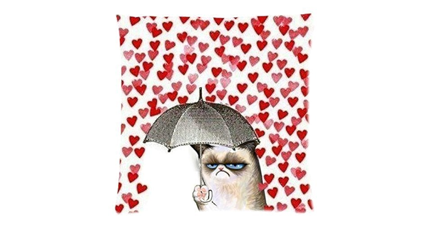 Custom Grumpy Cat Mit Schirm Grumpy Cat Regenschirm Reissverschluss Kopfkissenbezug In Grosse 45 7 X 45 7 Cm Zwei Seiten Nummer Amazon De Kuche Haushalt Wohnen