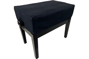 LIYANLIU Piano Stool Cover Stretch Fabric Anti Dust Covers With Holes Fits Adjustable Single Seat Bench - Protector For Piano Bench Or Dressing Table Stool(Single stool cover, Black)