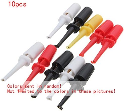 10pcs/lot Multimeter Lead Wire Test Small Probe Hook Clip Set Grabbers Colorful Electrical Test Meter Parts Replaced Probe Hooks