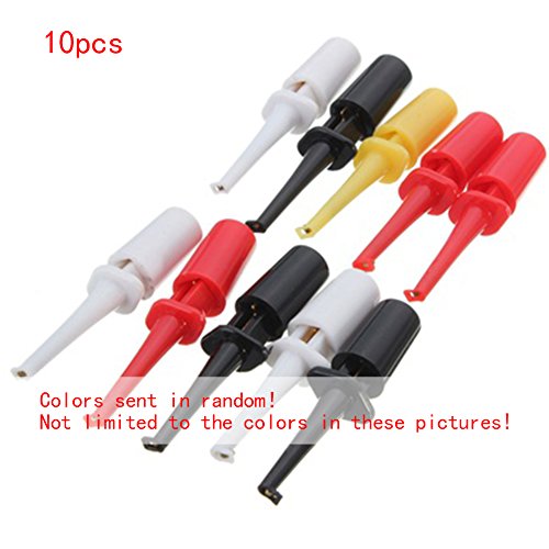 10 Pcs Multimeter Lead Wire kit Test Hook sonde Small Probe Clip Set for Electric Testing Work Measuring Meter Accessory Probe(Random)