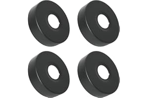 Hugwish roseta ducha Acero Inoxidable (3/4) Ø 27 mm x Ø 80 mm x altura 19mm 4 Piezas, Grifo Rosetón diámetro Interior 26mm, Acabado Para Ducha Pared Negro (4, 80x19mm Negro)