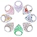 Produktbild Baby Dreieckstücher 8er Saugfähig Weich Spucktuch Baumwolle Halstücher Set mit Druckknöpfen für Baby Mädchen Kleinkinder von YOOFOSS