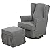 Produktbild aktivshop Ohrensessel Schwingsessel mit Hocker, Relaxsessel, Fernsehsessel TV Sessel, Grau