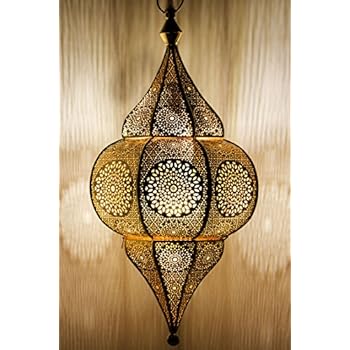 Moroccan Lamp Ceiling Lights Malha 50cm Large Gold E14 Socket
