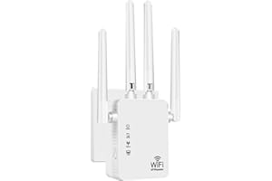 Aenxwa WLAN-Extender-Signalverstärker für bis zu 6.000 m² und 60 Geräte, WLAN Verstärker mit großer Reichweite und Ethernet-Anschluss, Zugangspunkt, 1-Tasten-Einrichtung