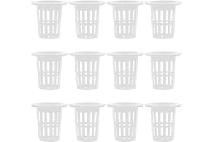 HEMOTON 50 vasi da giardino idroponici da 7 pollici, con fessura in rete, per piante e asilo, per idroponiche, acquaponics, per interni ed esterni, colore: bianco