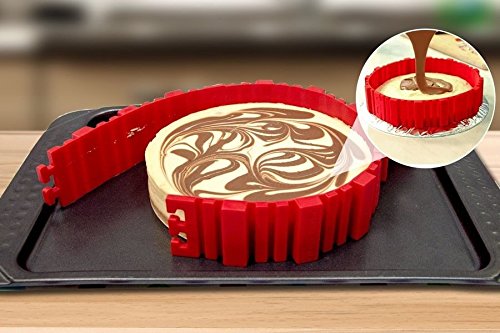 Kyerivs 4Pcs DIY Kuchenform Cake Mould Nonstick Silikon Magic Bake Snake Backen Kuchenform Werkzeug(Herzform, Rund, Blume, quadratisch ) - 2