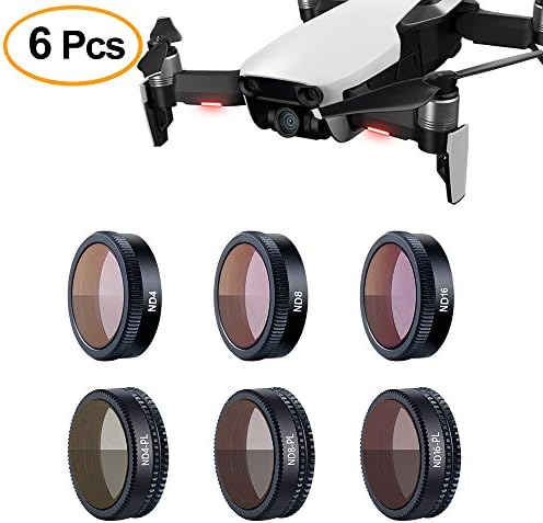 KUUQA 6PCS Camera Lens Filters for Dji Mavic Air, Multi-coated Filters Lens Protector Accessories, Set of 6 (ND4, ND8, ND16, ND4/PL, ND8/PL, ND16/PL) (6 Pcs)