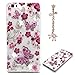 Produktbild Huawei P8 Lite Hülle,Huawei P8 Lite Case,Binfen Ultra SlimFit Bunte Malerei Fashion Pattern [Rosa Blume Schmetterling Muster] TPU Protective backcover Hüllen Beschützer Haut Tasche Schutz Etui Schutzhüllen for Huawei P8 Lite +1x Kristall Giraffe Stöpsel