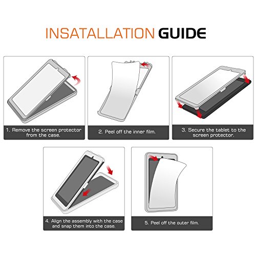 MoKo Galaxy Tab A 10.1 Hülle – [Heavy Duty] Ganzkörper-Rugged Hybrid Stand Cover Schutzhülle mit integriertem Displayschutz für Samsung Galaxy Tab A 10.1″ (2016) Wi-Fi/ LTE T580N / T585N?Keine Stiftversion?, Blau & Dunkel Grau - 7