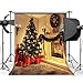 Produktbild GzHQ JLT10275 Fotohintergrund, Weihnachtsbaum, dekoriert mit Uhren, Kaminholz, 2,3 x 2,4 m