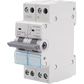 2P 63A Switch Dual Power Manual Transfer Disconnector Switch AC 230V Dual Power Manual Transfer Switch with Power Indicator D