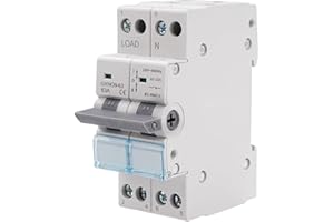 DEWINLVD Commutatore 2P 63A interruttore separatore di carico Dual Power Manual Transfer Isolating Switch AC 230V con doppia potenza con indicatore di potenza, montaggio su guida DIN.