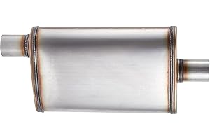 Floshine Universal 409 Stainless Muffler Straight-Through Performance Muffler Exhaust, center in | offset out (3")