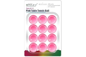 eMKay® Pack of 12 Ping Pong Table Tennis Balls (3-Star 40+ High-Performance ABS Material Training Balls) Ideal for Indoor and Outdoor Table Tennis - PINK