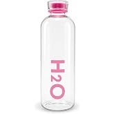 Orret Home 1000ml Colorful Borosilicate Glass Matara with Lid &ndash; Leak Proof Flip Vacuum Lid Watercolor, BPA Free, Heat Resist