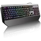 Mechanische Tastatur Gaming, YKS Game Beleuchtet Colorful Backlight mit USB Kabel 105 Multimedia-Taste Deutsches für PC Mac Geeignet zum Tippen Spiele