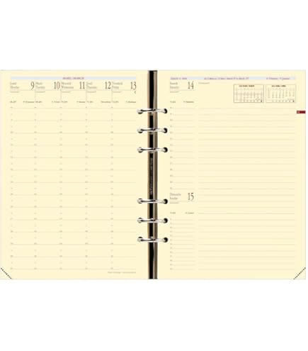 Agenda Clairefontaine Recharge Papier Pour Timer 21 Quo Vadis - 64 Pages Lignées - Papier Ivoire Clairefontaine - Format 15x21 Cm Pages Lignées Ivoire