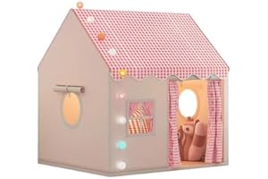 Play Kids Tent for Girls; Multi-Coloured Ball Lights & Toy Rainbow Frog. Pink Kids Play Tent Outdoor Indoor Playhouse for Children – Toys & Gifts for Girls Age 3 4 5 6 7.120cm W, 105cm D, 128cm H