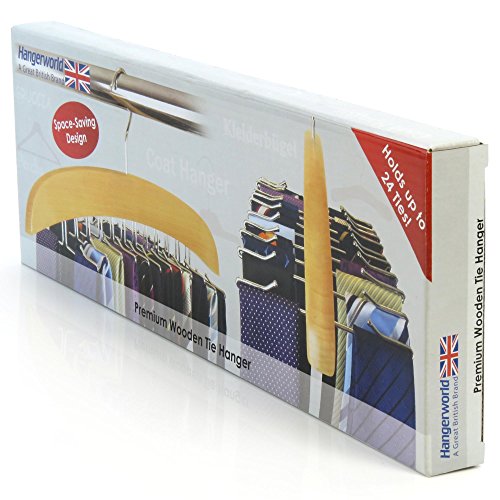 Hochwertiger Krawattenhalter aus Holz für 24 Krawatten Hangerworld - 6