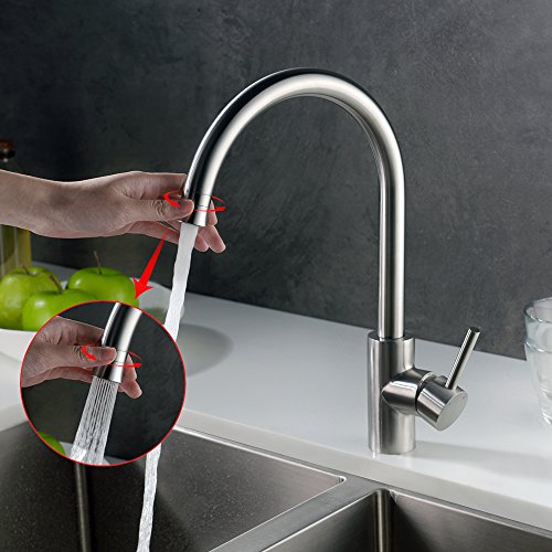 Homelody Wasserhahn Küche mit Brause Küchenarmatur 360° schwenkbar/drehbar Auslauf Spültischarmatur Spülbecken Spültisch Armatur Mischbatterie für Küche - 3