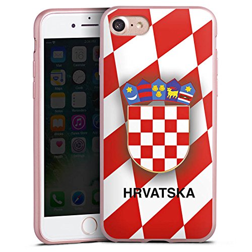 Apple iPhone 7 Hülle Silikon Case Schutz Cover Kroatien EM Trikot Fußball Europameisterschaft