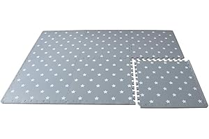 SAFFRI Grey & White 12mm Thick Large Mat Kids Living Room Play Yoga Gym Exercise Gym Fitness Home Office Rug Carpet