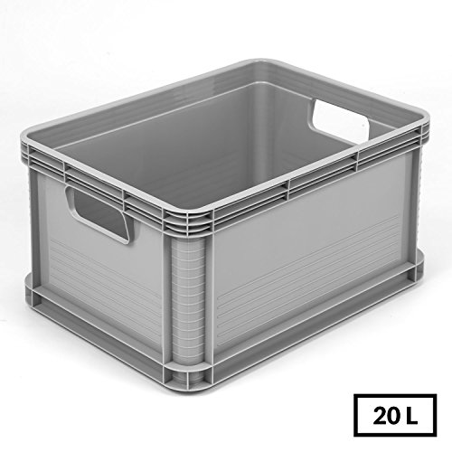 3 Stück je 20 L Eurobehälter Stapelkiste Eurobox Lagerbox Lagerkiste Europalette - 3