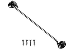 Litensh Serratura a gancio per porta del fienile, gancio e chiusura a occhiello, ganci per cabina e serratura a occhiello, gancio girevole per finestra per porta scorrevole, camera da letto, bagno