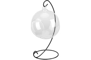 Dekaim Jarrón de Cristal Colgante Jarrón de Cristal Colgante Terrario Grande con Marco para Plantas de Aire Jardineras suculentas