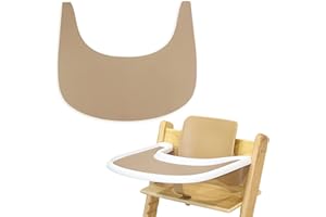 LLHQAMT Hochstuhl Tischset, strapazierfähiges Hochstuhl Platzset Silikon, sauber und hygienisch, für Tripp Trapp Hochstuhl Zubehör, geeignet für Stokke Tripp Trapp Hochstuhl Tablett (Khaki)