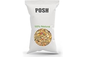 POSH 10 kg kaninfoder, naturlig blandning med grönsaker, alfalfa och spannmål – Komplett mat för dvärgkaniner – Omega-3, vita