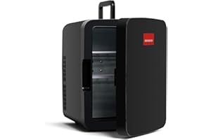 SENSIOHOME 15L Mini Fridge Cooler & Warmer | AC+DC Power - 12v, UK & EU Plug | Compact, Portable and Quiet, For Home, Bedroom, Car, Holiday, Food Drinks Makeup (Black)