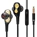 Produktbild RINOO [ original In-Ears Kopfhörer mit Lautstärkeregler und Mikrofon In-Ear kompatibel mit Apple iPhone iOS und Android in schwarz/Gold