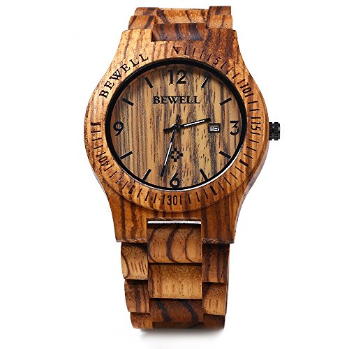 GBlife BEWELL ZS - W086B Holz Armbanduhr Herrenuhr Quarzwerk Datumsanzeige Retro Stil GBlife BEWELL ZS - W086B Holz Armbanduhr Herrenuhr Quarzwerk Datumsanzeige Retro Stil