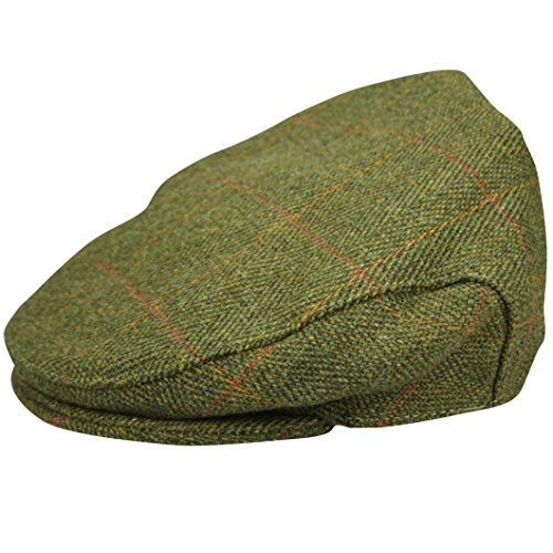 New Mens Authentic Tweed Flat Cap Country Wool Shooting Hat Teflon