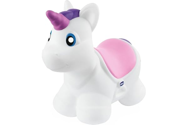 Chicco Bouncy Unicorn Licorne Gonflable Facile à Gonfler Avec Pompe Manuelle Incluse Pour Jouer Dans Et Hors De La Maison Matériau Doux et Durable Et Facile à Nettoyer 18 Mois-5 Ans