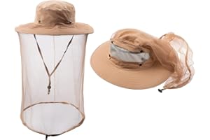 ZffXH Mücken-Fliegenkopfnetz, Hut, Netz, Fischerei, Biene, Imker, Schleier, Hüte für Männer und Frauen