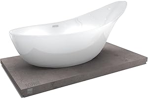 BERNSTEIN - Grande Baignoire îlot Acrylique sabot ovale pour Salle de Bain avec Bonde et trop plein - Garantie 5 ans - Blanc Brillant - 190x80x82cm - SOPHIE