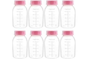Maymom 8-Pack Breast Milk Pump Bottle, Compatible with Medela, Ameda Pumps, 150ml, BPA Free, Reusable, Heavy Duty, Breast Milk Storage and Transportation