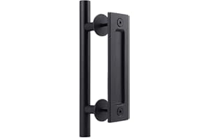 Lpraer 30CM Schiebetüren Griff Schwarze Scheunentorgriff Schiebetür zieht-Griff Schiebe Türgriff Küchengriffe für Scheunentore Schranktüren Gartenhäuser (Rundrohrgriff)