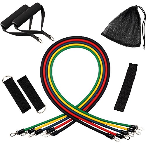 Anpro Fitnessbänder Klimmzug-Band 6 Teilige mit Tür-Anker gesetzt, Griff, Knöchelriemen und Tragetasche für Heimfitness / Reisen Fitness / Kraft - 2