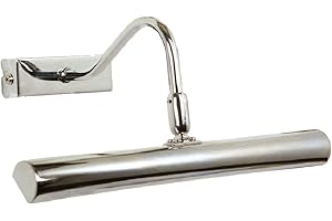 BRITALIA Polished Chrome Vintage Retro Picture & Mirror Light | Adjustable Head | 285mm Width | Rectangular Back Plate | 2 x G9 Lamps Required (Not Included)