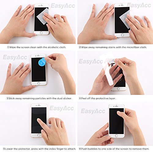 EasyAcc Honor 6X Folie, Anti-Kratz Ultra Klar mit 9H Härte für Huawei Honor 6X Schutzfolie – (Bewusst Kleiner Als Das Display, Da Dieses Gewölbt Ist.) - 6
