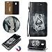 Produktbild LMAZWUFULM Hülle für Samsung Galaxy J3 (2017) DUOS / SM-J330 (5,0 Zoll) PU Leder Magnetverschluss Brieftasche Lederhülle Malerei 3D Dreidimensional Horror Poker Muster im Bookstyle mit Stent-Funktion und Karten Slot Schutzhülle Ledertasche Flip Cover für Samsung Galaxy J3 DUOS 2017