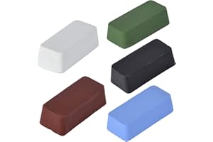 Pâte à Polir, Jicyor 5pcs Kit Composé de Polissage Multifonction Cire à Polir Abrasive pour Inox Acier Metal Alliages Durs (Bleu, Vert, Rouge, Blanche, Noir)