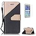 Produktbild CaseHome Samsung Galaxy J7 2016/J710 PU-Leder Etui (mit Frei HD Schirm-Schutz) Stilvoll Elegant Muster Gedruckt Entwurf Stoßfest Rutschfest Schutz Brieftasche Fall Abdeckung Schale Haut Stoßstange Magnetischer Flip Stand-Funktion mit Handschlaufe und Kreditkarten-Steckplätze Passen für Samsung Galaxy J7 2016/J710-Schwarz und Gold