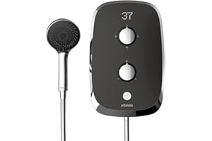 Aqualisa e-Motion Space Grey Electric Shower Digital Display 3 Spray Patterns 10.5KW