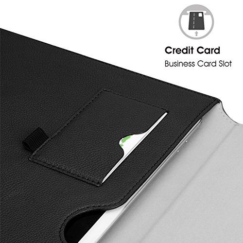 MacBook Pro Schutzhülle Sleeve, omoton dünnsten und leichtesten PU Geldbörse Leder Sleeve für Apple MacBook Pro (38,1 cm, 2016), integriertem in Innen Halterung für Apple Bleistift und Dokument Tasche, Schwarz - 4