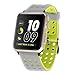 Produktbild Huishang Apple Watch Series 1 / 2 Nike+ Armband, Silikon Deodorant und Sweat Proof Sportarmband Uhrenarmband Erstatzband für Apple Watch Sportuhr (42mm, White/Fluorescent Yellow)